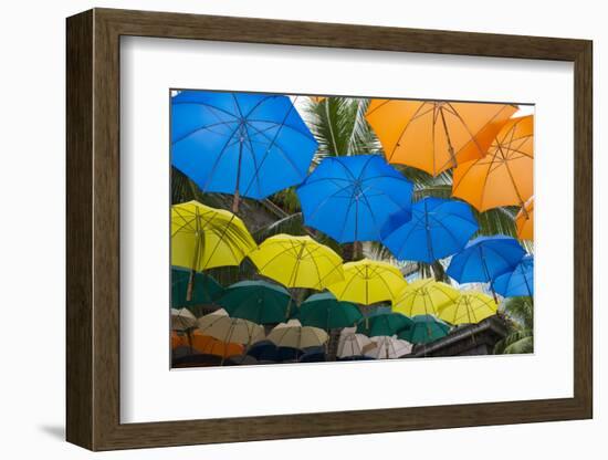 Mauritius, Port Louis, Caudan Waterfront Area with Umbrella Covering-Cindy Miller Hopkins-Framed Photographic Print