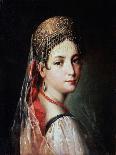 Portrait of a Young Woman in Sarafan and Kokoshnik, 1820s-Mauro Gandolfi-Giclee Print