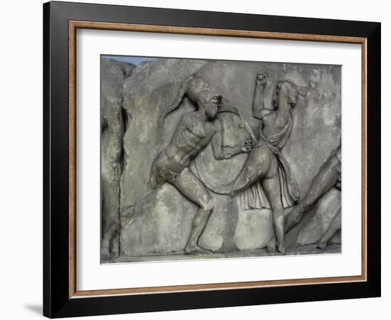 Mausoleum at Halicarnassus, Combat with the Amazons-Skopas of Paros-Framed Giclee Print