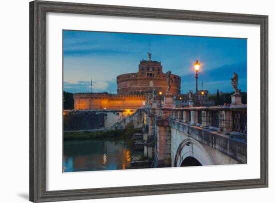 Mausoleum of Hadrian (Castel Sant'Angelo), Ponte Sant'Angelo, Tiber River, Rome, Lazio, Italy-Nico Tondini-Framed Photographic Print