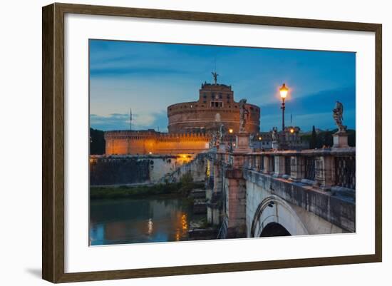 Mausoleum of Hadrian (Castel Sant'Angelo), Ponte Sant'Angelo, Tiber River, Rome, Lazio, Italy-Nico Tondini-Framed Photographic Print