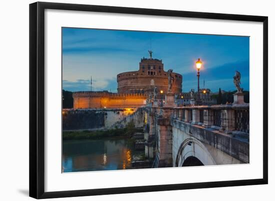 Mausoleum of Hadrian (Castel Sant'Angelo), Ponte Sant'Angelo, Tiber River, Rome, Lazio, Italy-Nico Tondini-Framed Photographic Print
