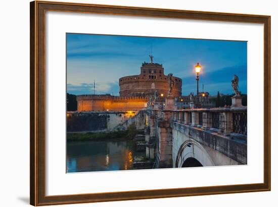 Mausoleum of Hadrian (Castel Sant'Angelo), Ponte Sant'Angelo, Tiber River, Rome, Lazio, Italy-Nico Tondini-Framed Photographic Print