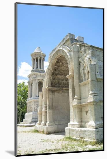 Mausoleum of the Julii and The triumphal arch of Glanum, Glanum, St. Remy, Provence, France-Jim Engelbrecht-Mounted Photographic Print