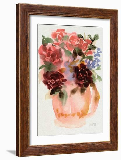 Mauve Bouquet in Teapot I-Ania Zwara-Framed Art Print