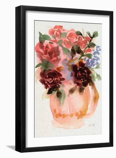 Mauve Bouquet in Teapot I-Ania Zwara-Framed Art Print