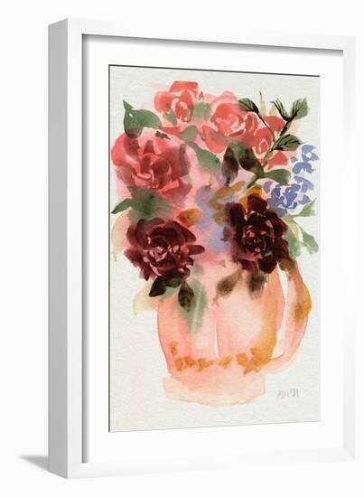 Mauve Bouquet in Teapot I-Ania Zwara-Framed Art Print