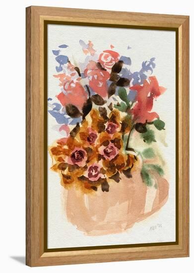 Mauve Bouquet in Teapot II-Ania Zwara-Framed Stretched Canvas