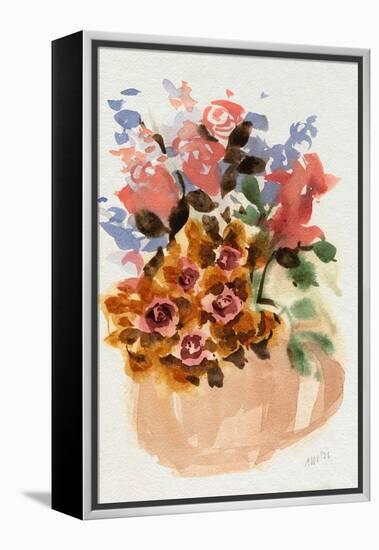 Mauve Bouquet in Teapot II-Ania Zwara-Framed Stretched Canvas