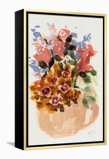 Mauve Bouquet in Teapot II-Ania Zwara-Framed Stretched Canvas