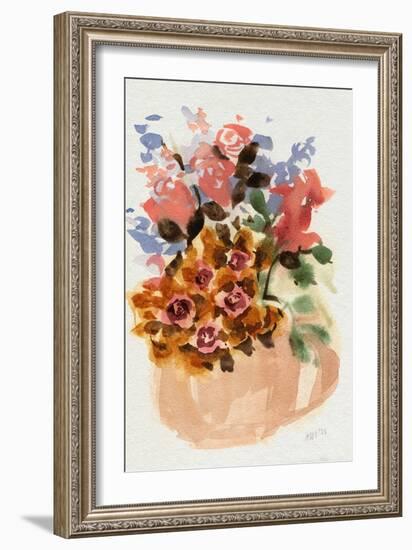 Mauve Bouquet in Teapot II-Ania Zwara-Framed Art Print