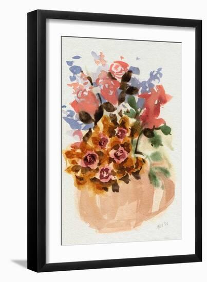 Mauve Bouquet in Teapot II-Ania Zwara-Framed Art Print