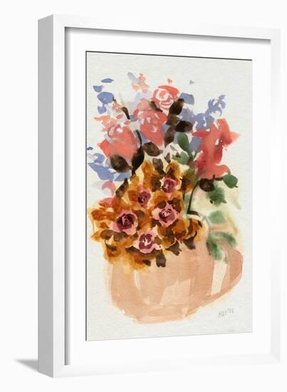 Mauve Bouquet in Teapot II-Ania Zwara-Framed Art Print