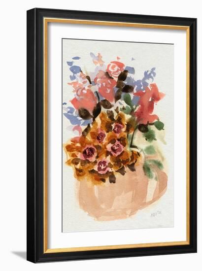 Mauve Bouquet in Teapot II-Ania Zwara-Framed Art Print