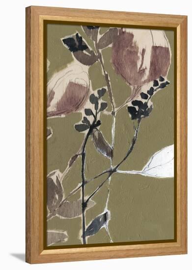 Mauve on Olive II-Jennifer Goldberger-Framed Stretched Canvas