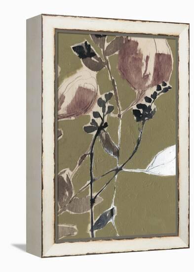 Mauve on Olive II-Jennifer Goldberger-Framed Stretched Canvas