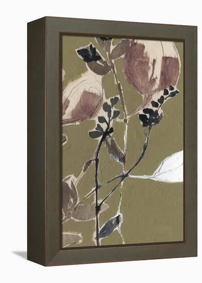 Mauve on Olive II-Jennifer Goldberger-Framed Stretched Canvas