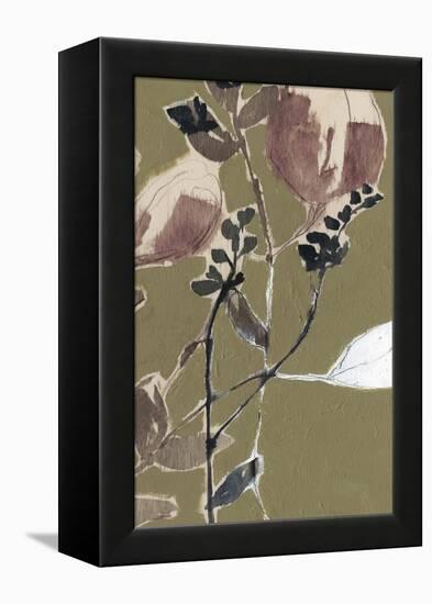 Mauve on Olive II-Jennifer Goldberger-Framed Stretched Canvas