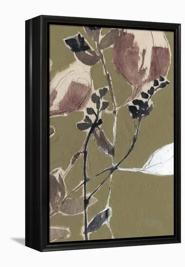 Mauve on Olive II-Jennifer Goldberger-Framed Stretched Canvas