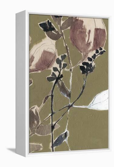 Mauve on Olive II-Jennifer Goldberger-Framed Stretched Canvas