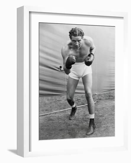 Max Baer, Former World Heavyweight Champion at His Training Camp in Speculator, Ny-null-Framed Photo