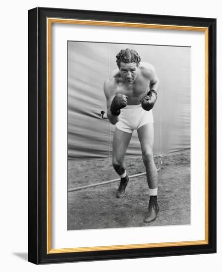 Max Baer, Former World Heavyweight Champion at His Training Camp in Speculator, Ny-null-Framed Photo