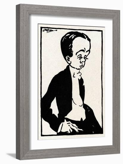 Max Beerbohm caricature by-Joseph Simpson-Framed Giclee Print