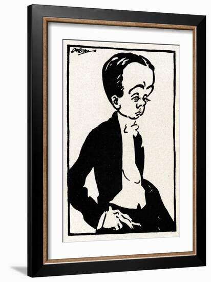 Max Beerbohm caricature by-Joseph Simpson-Framed Giclee Print