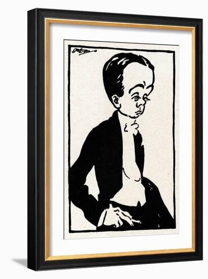 Max Beerbohm caricature by-Joseph Simpson-Framed Giclee Print