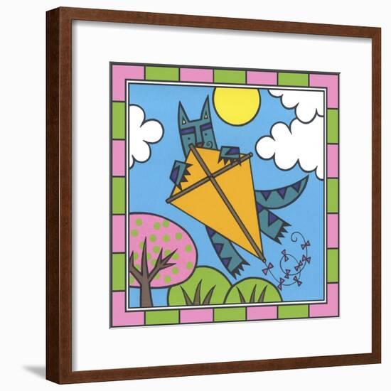 Max Cat Kite 2-Denny Driver-Framed Giclee Print