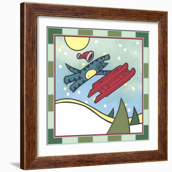 Max Cat Sledding 1-Denny Driver-Framed Giclee Print