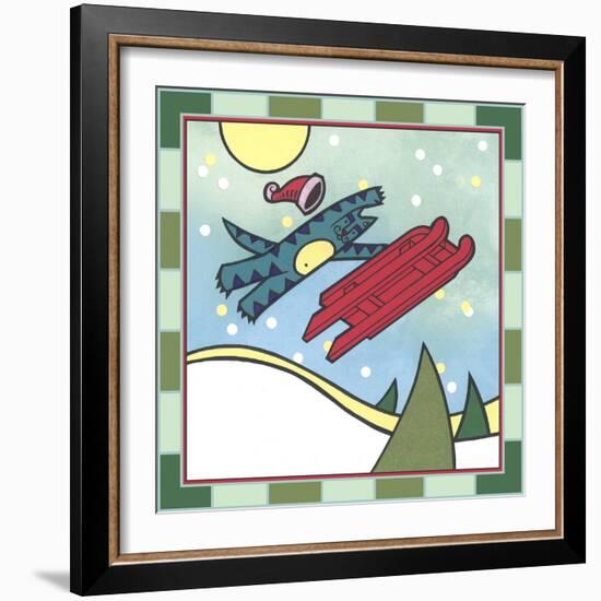 Max Cat Sledding 1-Denny Driver-Framed Giclee Print