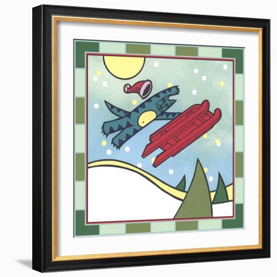 Max Cat Sledding 1-Denny Driver-Framed Giclee Print