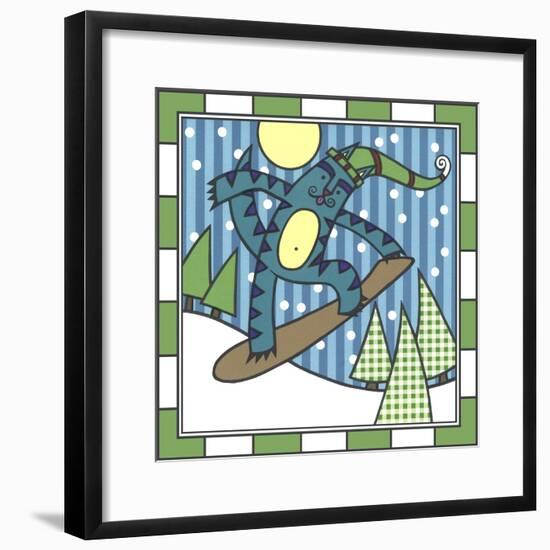 Max Cat Snowboard 1-Denny Driver-Framed Giclee Print