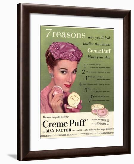 Max Factor, Creme Puff Foundation Powder Make-Up, UK, 1950-null-Framed Giclee Print