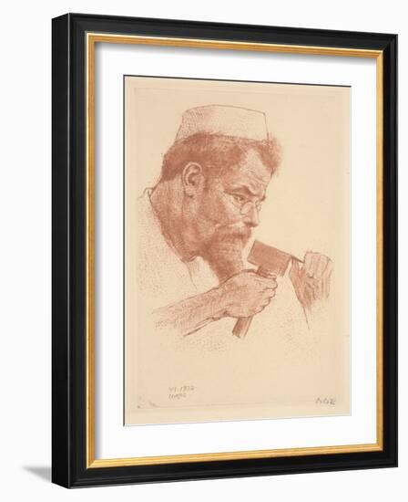 Max Klinger at Work, 1902 (Soft-Ground Etching)-Emil Orlik-Framed Giclee Print