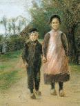 Boy and Girl on a Village Street, Ca 1897-Max Liebermann-Giclee Print