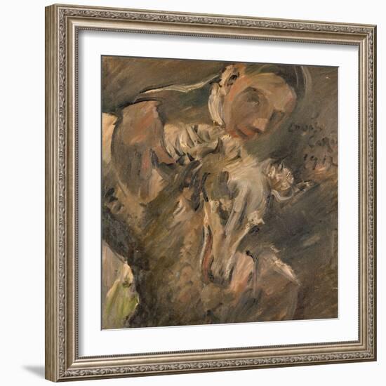 Max Mainzer with a Siberian Greyhound, 1917-Lovis Corinth-Framed Giclee Print