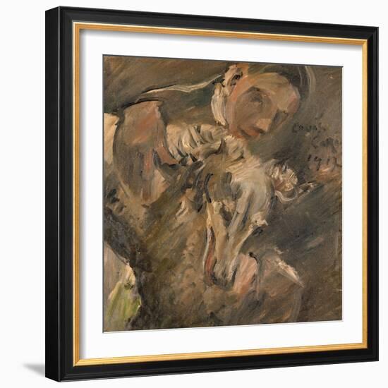 Max Mainzer with a Siberian Greyhound, 1917-Lovis Corinth-Framed Giclee Print