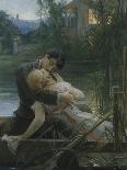 Lovers in a Boat-Max Pirner-Framed Premier Image Canvas