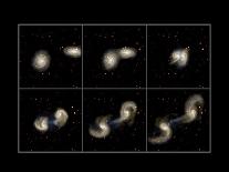 Galaxy Collision Model-Max Planck-Mounted Photographic Print