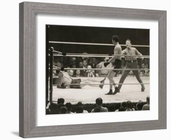 Max Schmeling on the Floor for a Count of Nine in His Match with Max Baer-null-Framed Photo