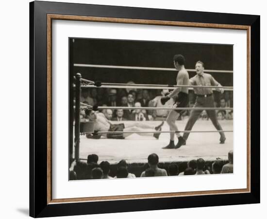 Max Schmeling on the Floor for a Count of Nine in His Match with Max Baer-null-Framed Photo