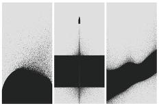 Set of Black and White Backgrounds with Dust Explosion and Particle Spraying-Maxger-Photographic Print