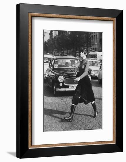 Maxi Skirt Worn by Model Linda Morand-Pierre Boulat-Framed Photographic Print