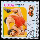CUBA - CIRCA 1980: A Stamp Printed in Cuba, Devoted to Olympic G-maxim ibragimov-Framed Premier Image Canvas