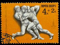 CUBA - CIRCA 1972: A Stamp Printed by Cuba, Shows Bare Hill Inte-maxim ibragimov-Photographic Print