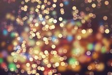 Festive Background with Natural Bokeh and Bright Golden Lights. Vintage Magic Background with Color-Maximusnd-Photographic Print