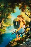 Little Girl Fishing-Maxine Stevens-Framed Art Print