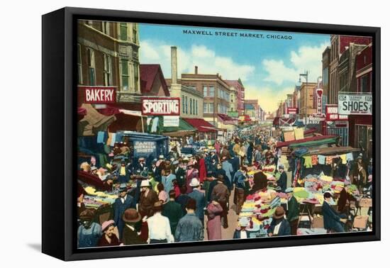 Maxwell Street Market, Chicago, Illinois-null-Framed Stretched Canvas